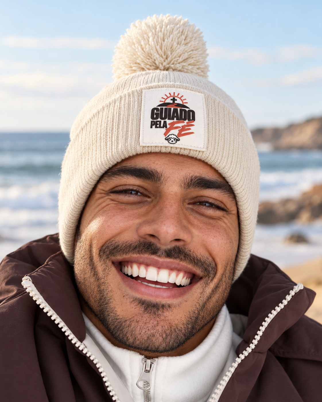 Gorro Cristão com Pompom – Guiado pela Fé