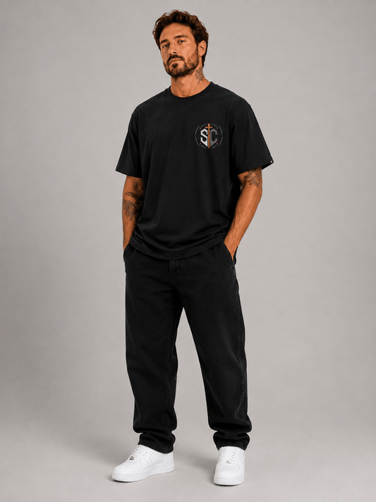 Be Strong and Courageous – T-shirt cristã oversized de homem – foto 2