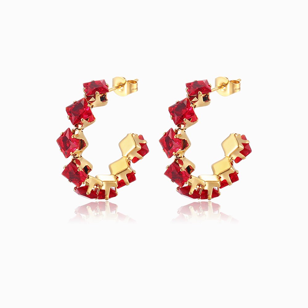 Brincos com Zircónia em Aço Inoxidável 30mm - Sheepfy
