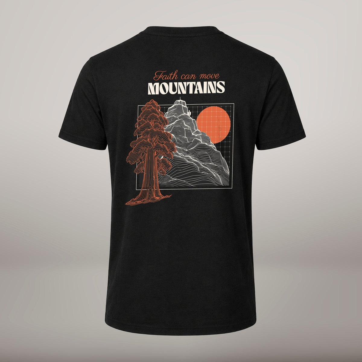 Faith Can Move Mountains – T-shirt de Manga Curta | Caminho Collection | Sheepfy - Sheepfy