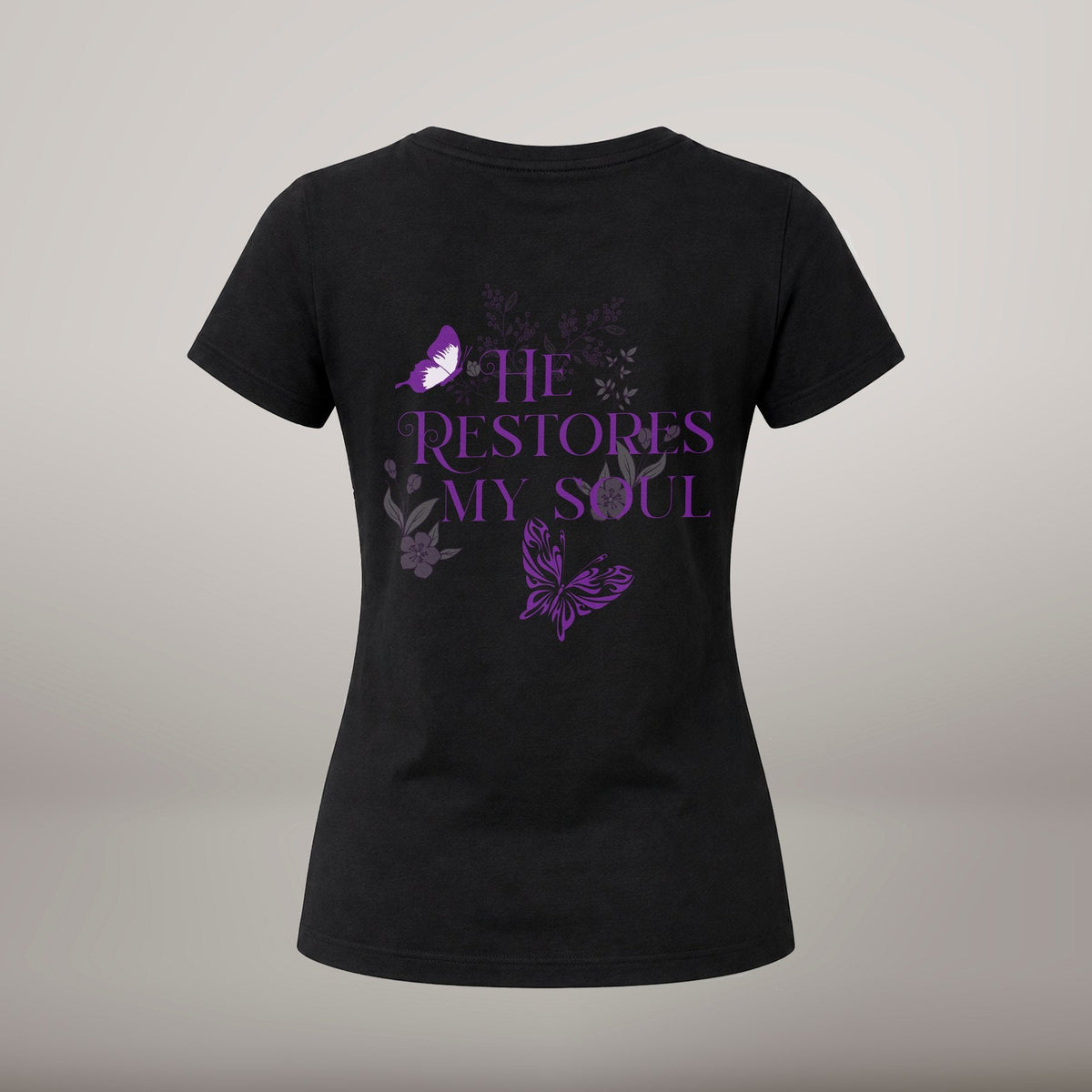 He Restores My Soul – T-shirt de Manga Curta | Caminho Collection | Sheepfy - Sheepfy