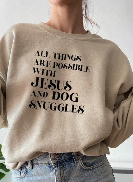 Moletom - All Things Are Possible with Jesus - Sheepfy