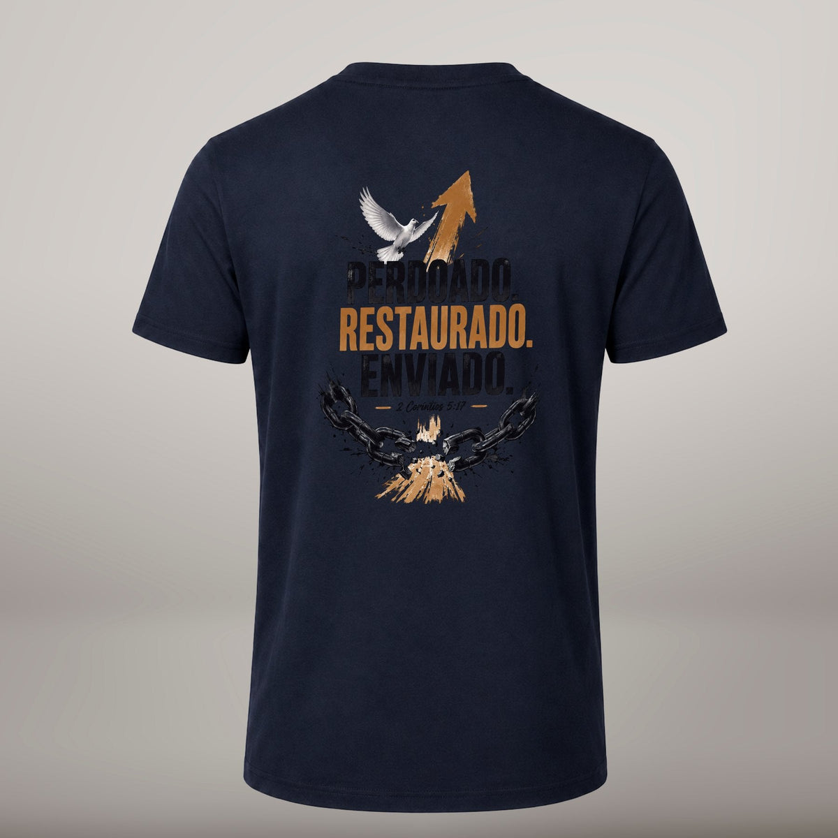 Perdoado. Restaurado. Enviado. – T-shirt de Manga Curta | Caminho Collection | Sheepfy - Sheepfy