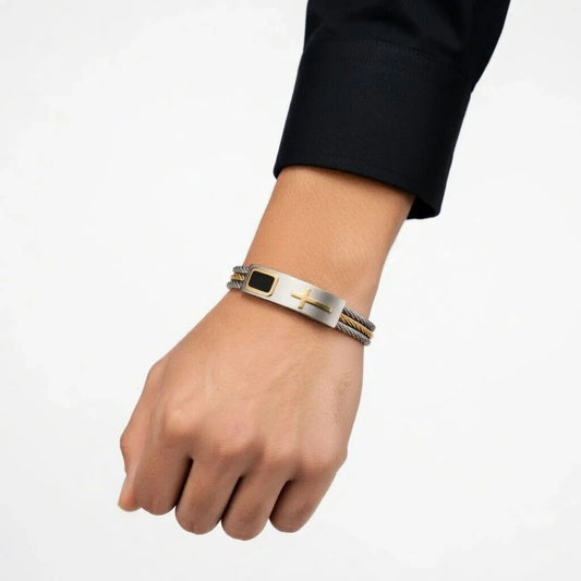 Pulseira Cruz em Aço Inoxidável - Sheepfy