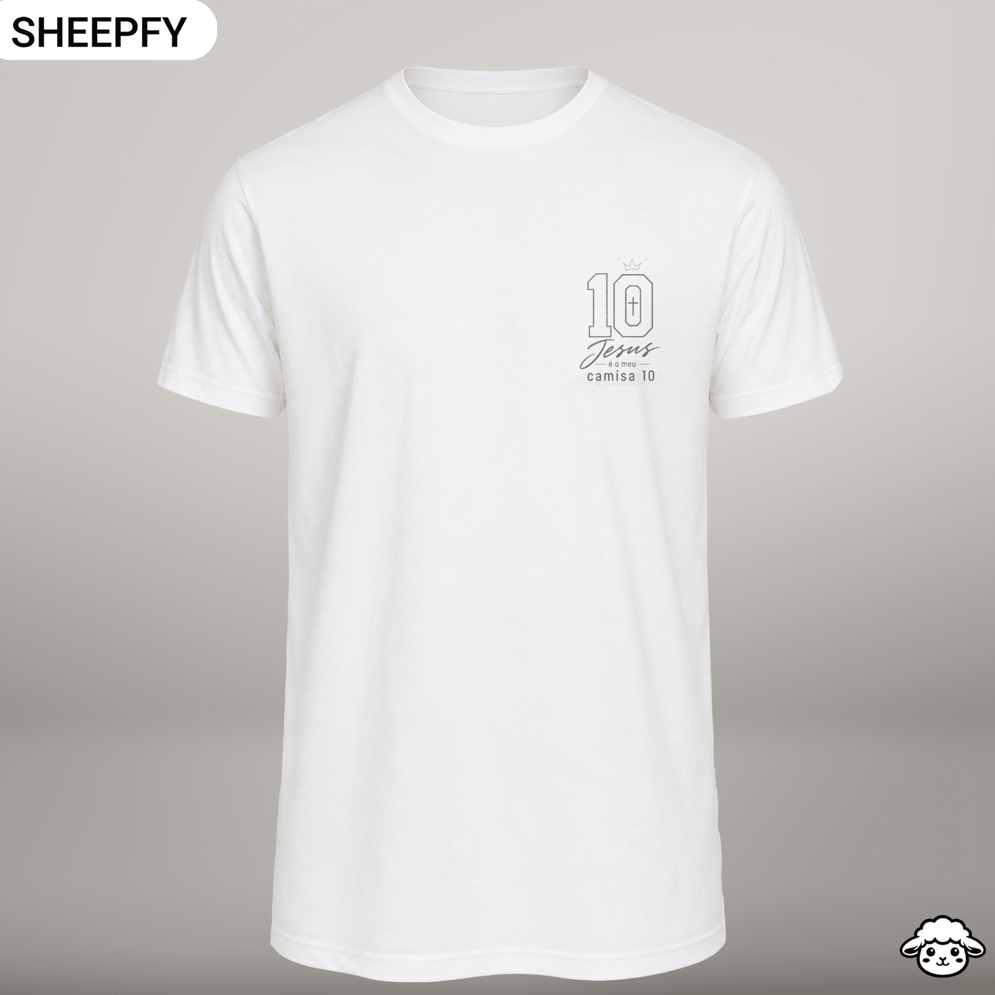 T-shirt de manga curta - Jesus é meu camisa 10 - World Cup Collection - Sheepfy