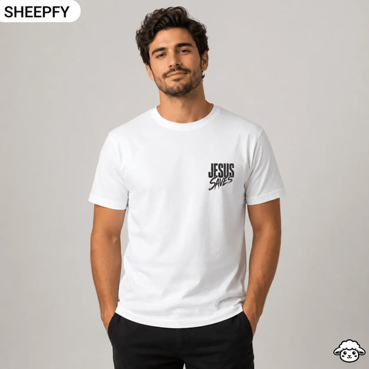 Jesus Saves – T-shirt cristã de homem – foto 2