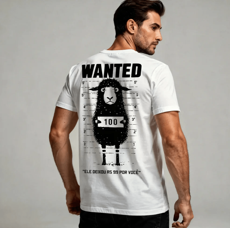 T-shirt de Manga Curta Wanted | Epistle Edition | Sheepfy - Sheepfy
