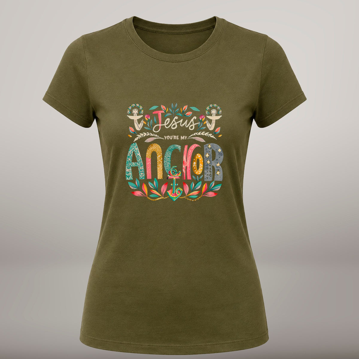 Jesus, You're My Anchor – T-shirt de Manga Curta | Caminho Collection | Sheepfy