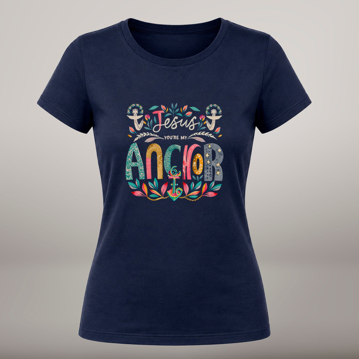 Jesus, You're My Anchor – T-shirt de Manga Curta | Caminho Collection | Sheepfy