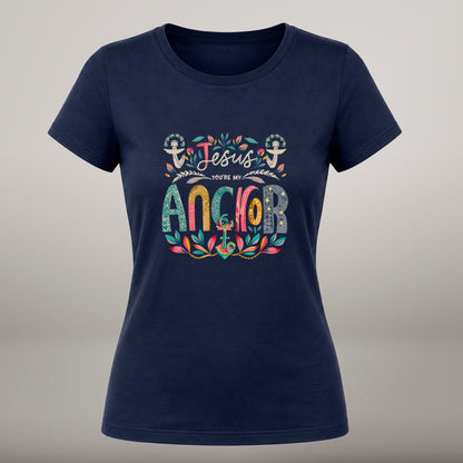 Jesus, You're My Anchor – T-shirt de Manga Curta | Caminho Collection | Sheepfy