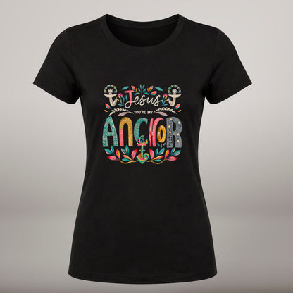 Jesus, You're My Anchor – T-shirt de Manga Curta | Caminho Collection | Sheepfy
