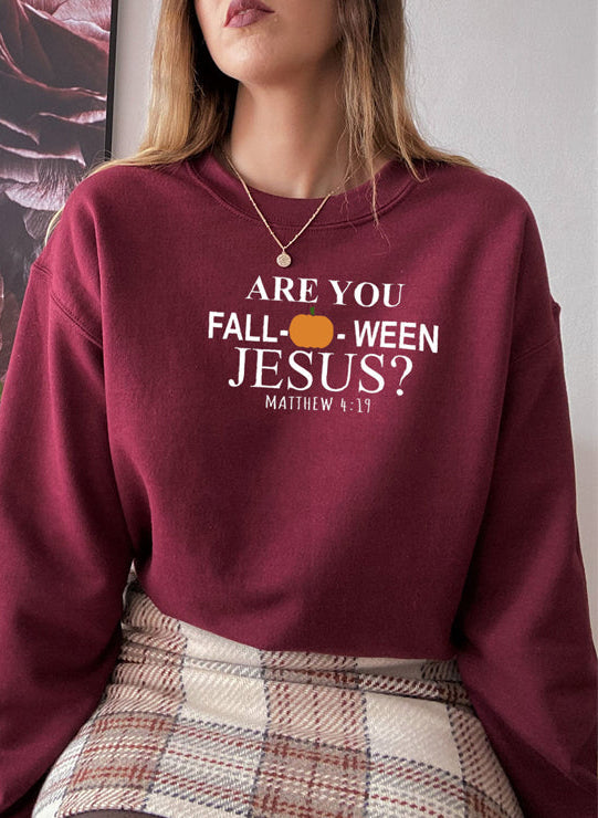 Are You Falloween Jesus Sweat Shirt-3