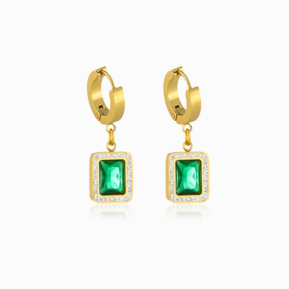 Brincos com Zircónia em Aço Inoxidável 31x10mm Feira de Biju