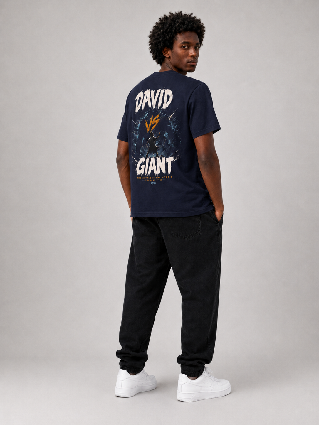 David vs Giant – T-shirt de Manga Curta | Caminho Collection | Sheepfy