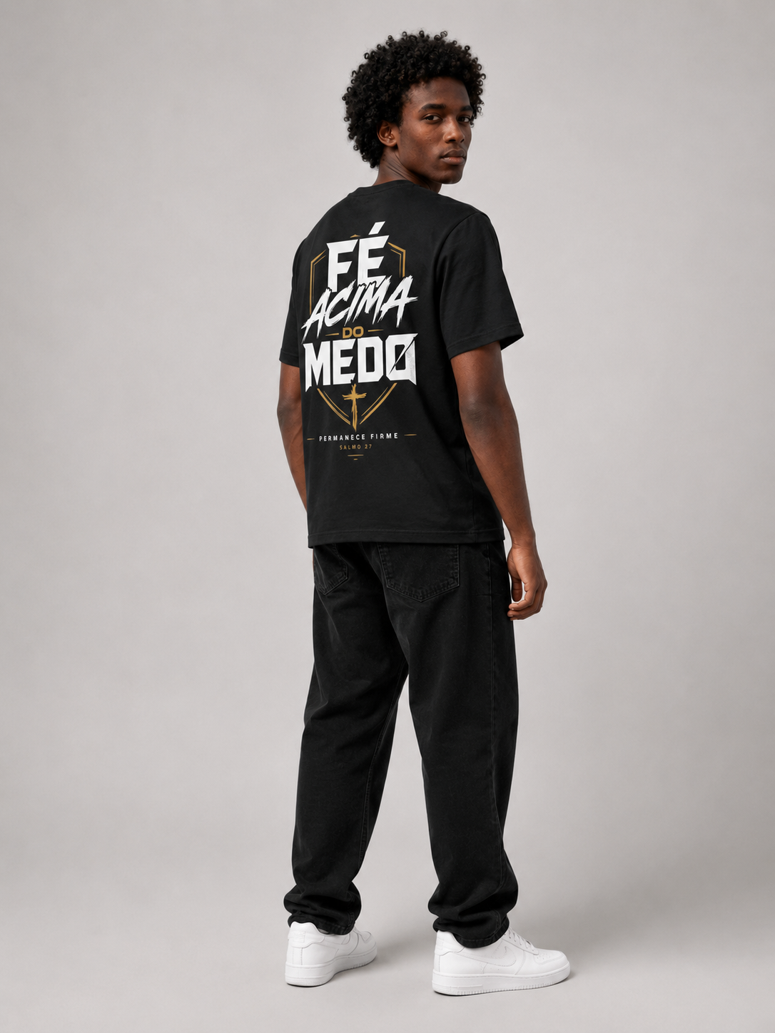 Fé Acima do Medo – T-shirt de Manga Curta | Caminho Collection | Sheepfy