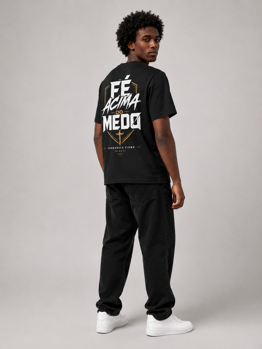 Fé Acima do Medo – T-shirt de Manga Curta | Caminho Collection | Sheepfy