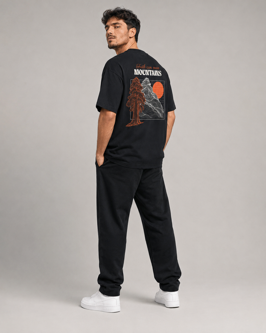 Faith Can Move Mountains – T-shirt de Manga Curta | Caminho Collection | Sheepfy