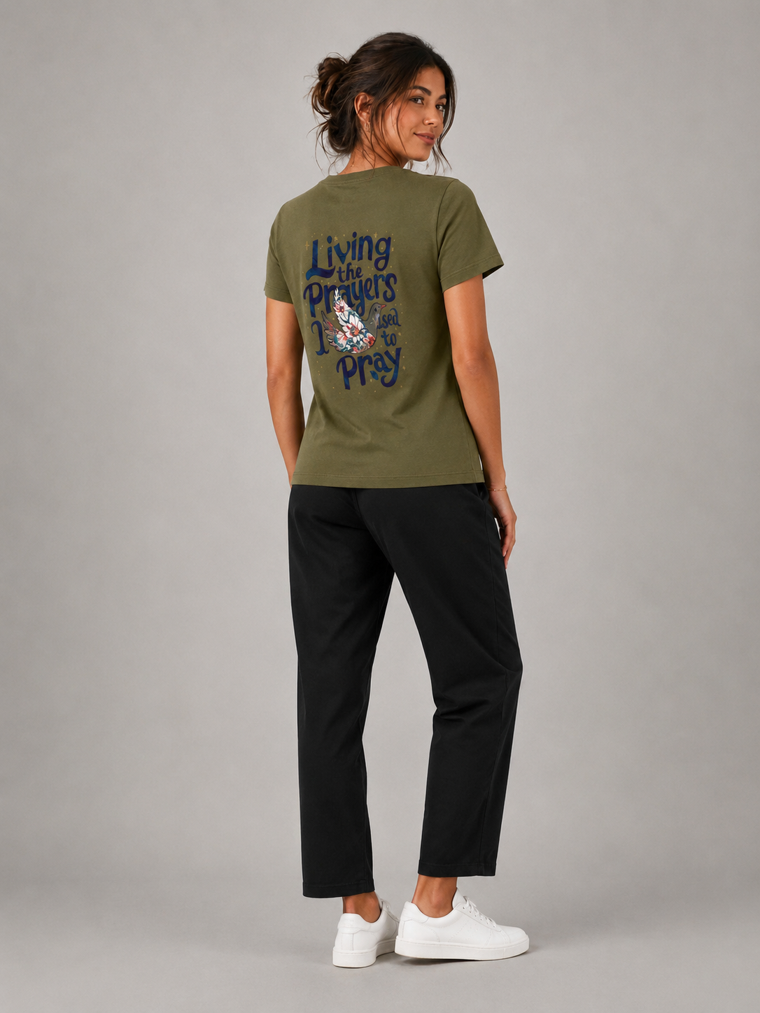Living The Prayers I Used to Pray – T-shirt de Manga Curta | Caminho Collection | Sheepfy