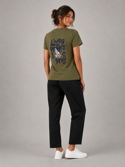 Living The Prayers I Used to Pray – T-shirt de Manga Curta | Caminho Collection | Sheepfy