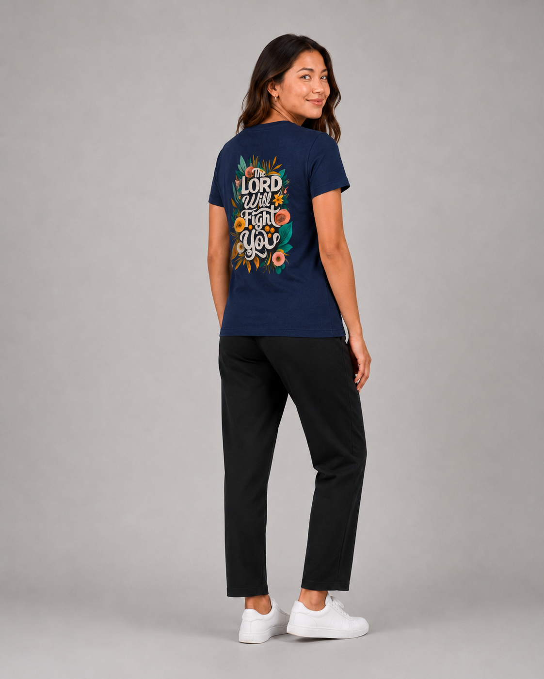 The Lord Fights For Me – T-shirt de Manga Curta | Caminho Collection | Sheepfy