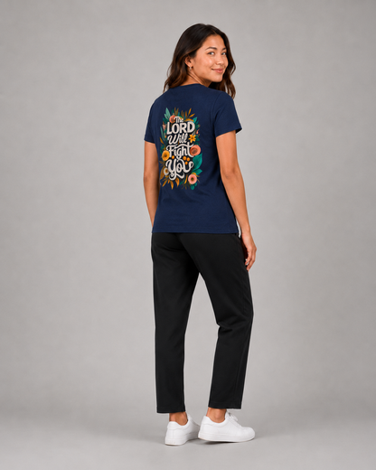 The Lord Fights For Me – T-shirt de Manga Curta | Caminho Collection | Sheepfy