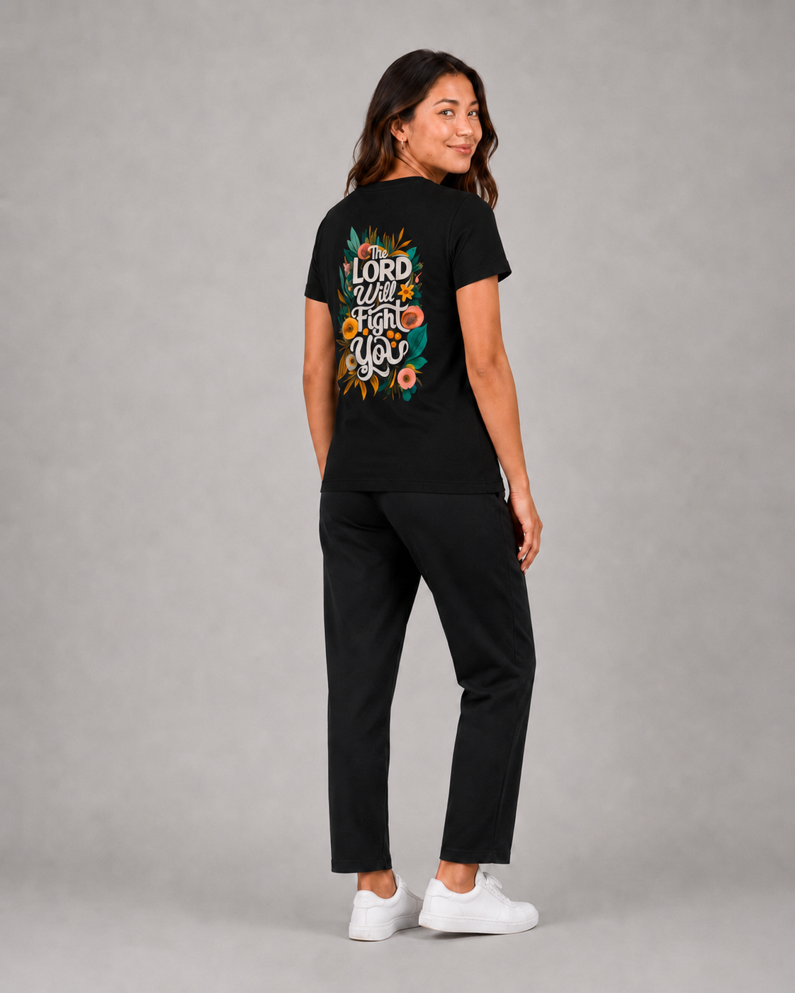 The Lord Fights For Me – T-shirt de Manga Curta | Caminho Collection | Sheepfy