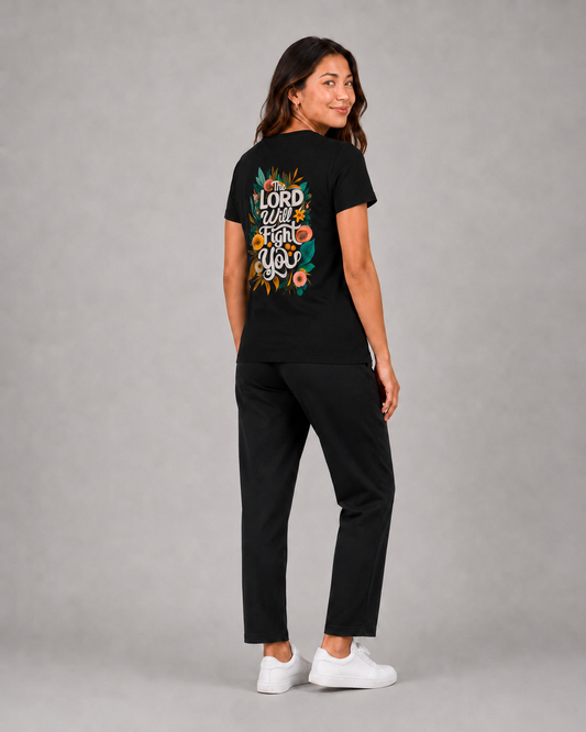 The Lord Fights For Me – T-shirt de Manga Curta | Caminho Collection | Sheepfy