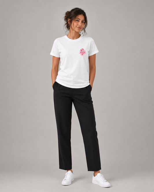 Rose of Sharon – T-shirt de Manga Curta | Caminho Collection | Sheepfy