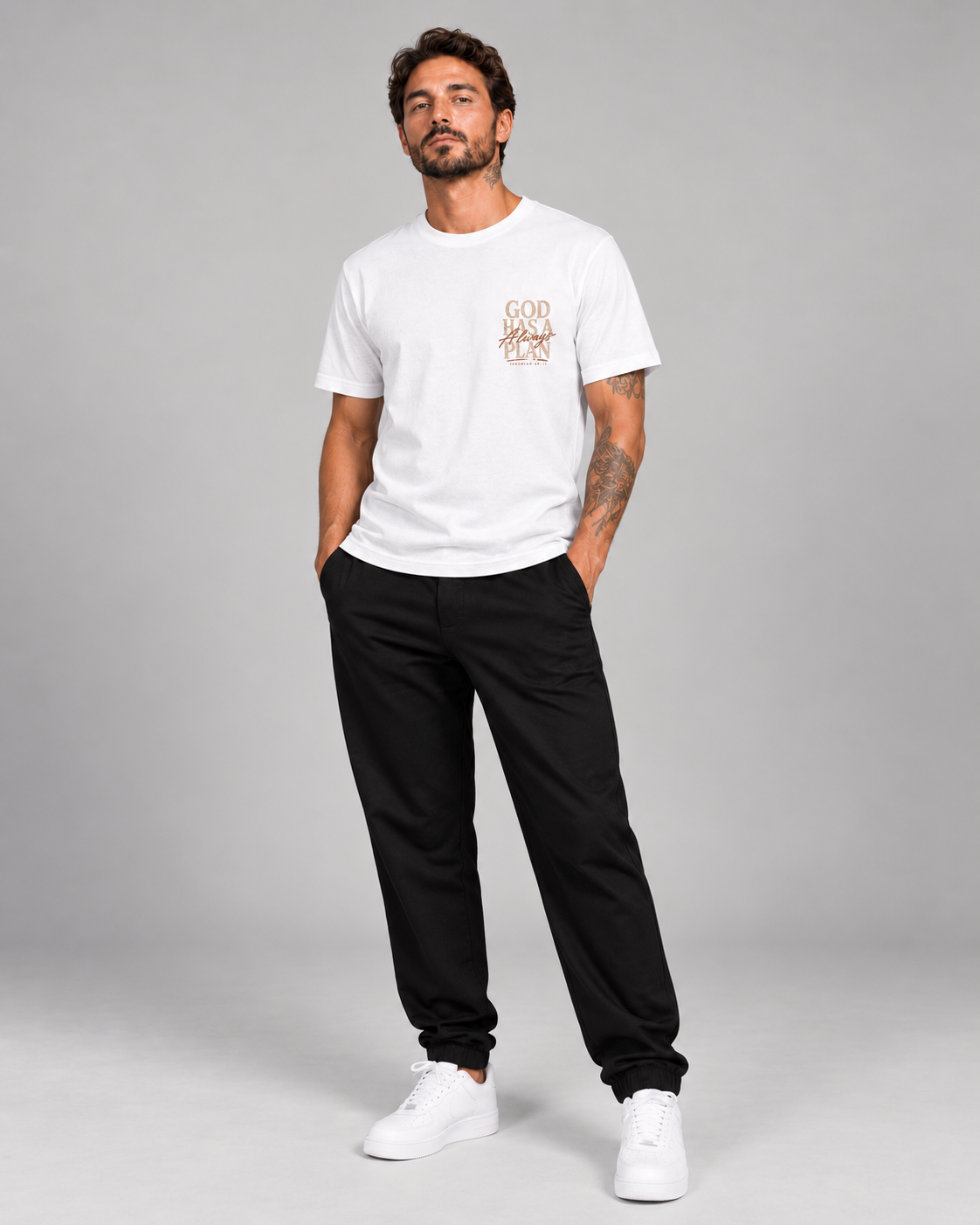 God Has a Plan – T-shirt de Manga Curta | Caminho Collection | Sheepfy