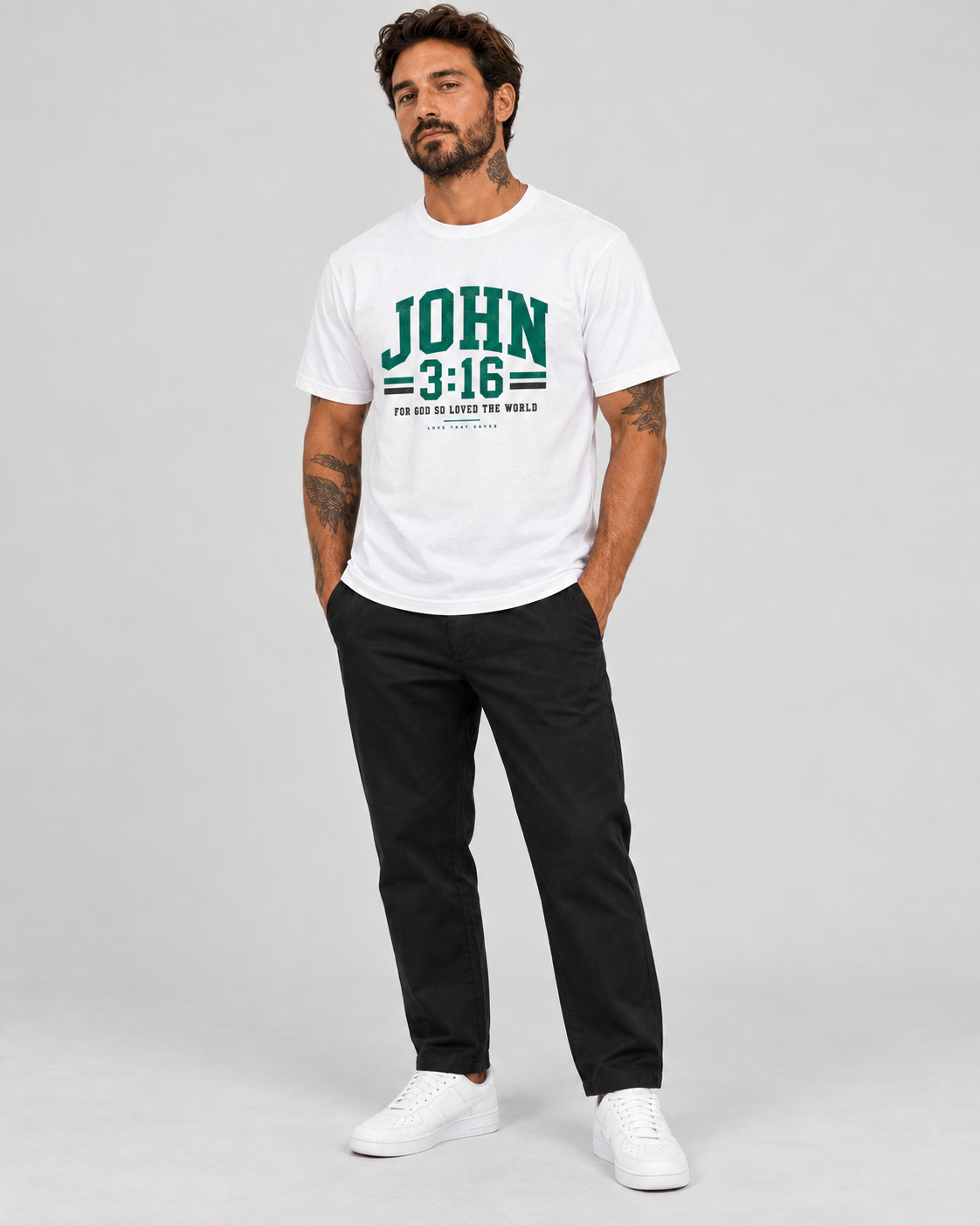 John 3:16 – T-shirt de Manga Curta | Caminho Collection | Sheepfy