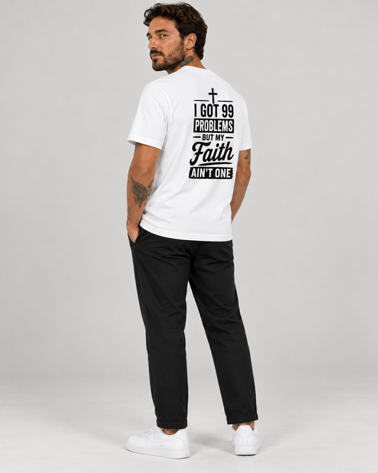 Faith > 99 – T-shirt de Manga Curta | Caminho Collection | Sheepfy