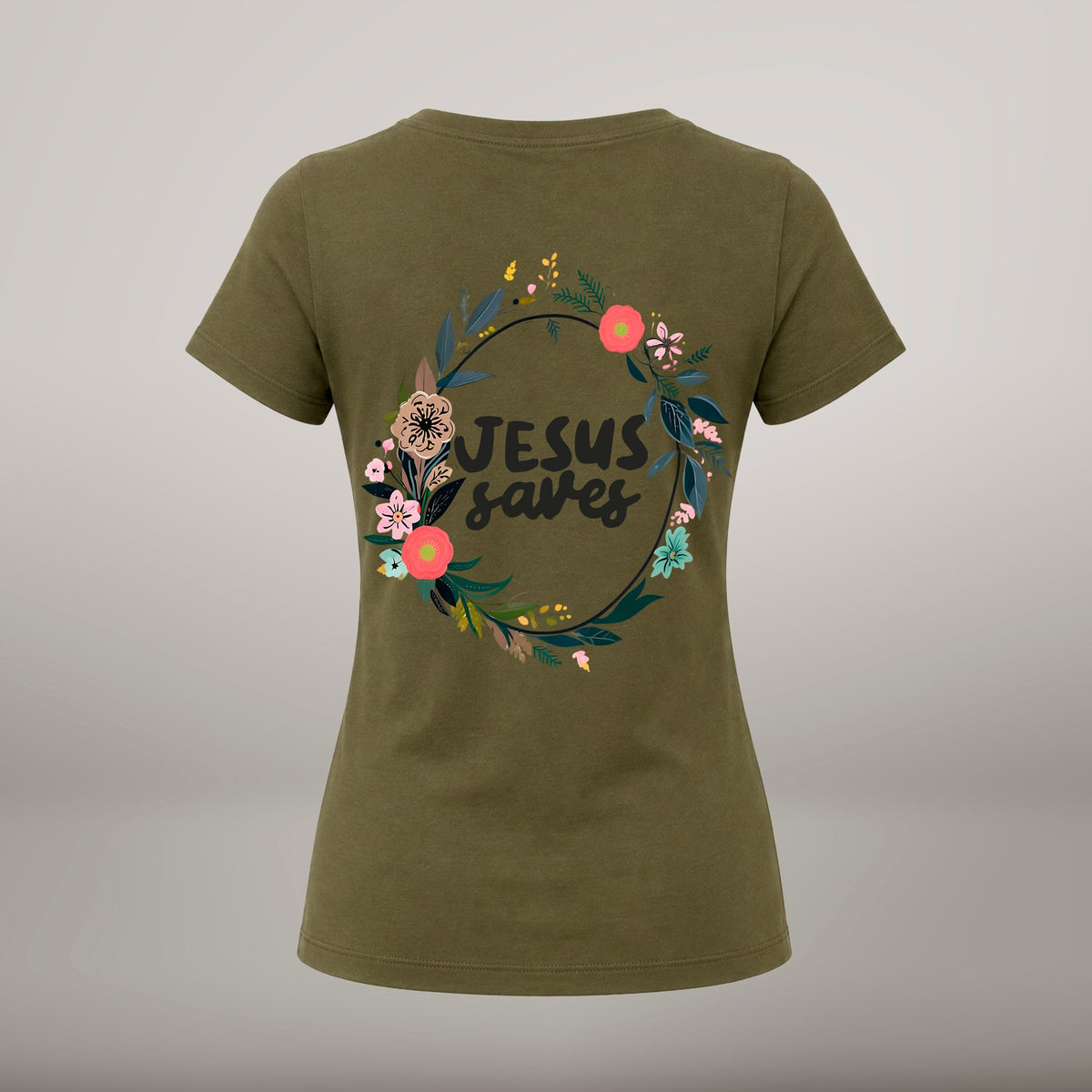 Jesus Saves – T-shirt de Manga Curta | Caminho Collection | Sheepfy