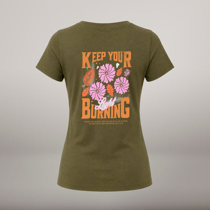 Keep Your Light Burning – T-shirt de Manga Curta | Caminho Collection | Sheepfy