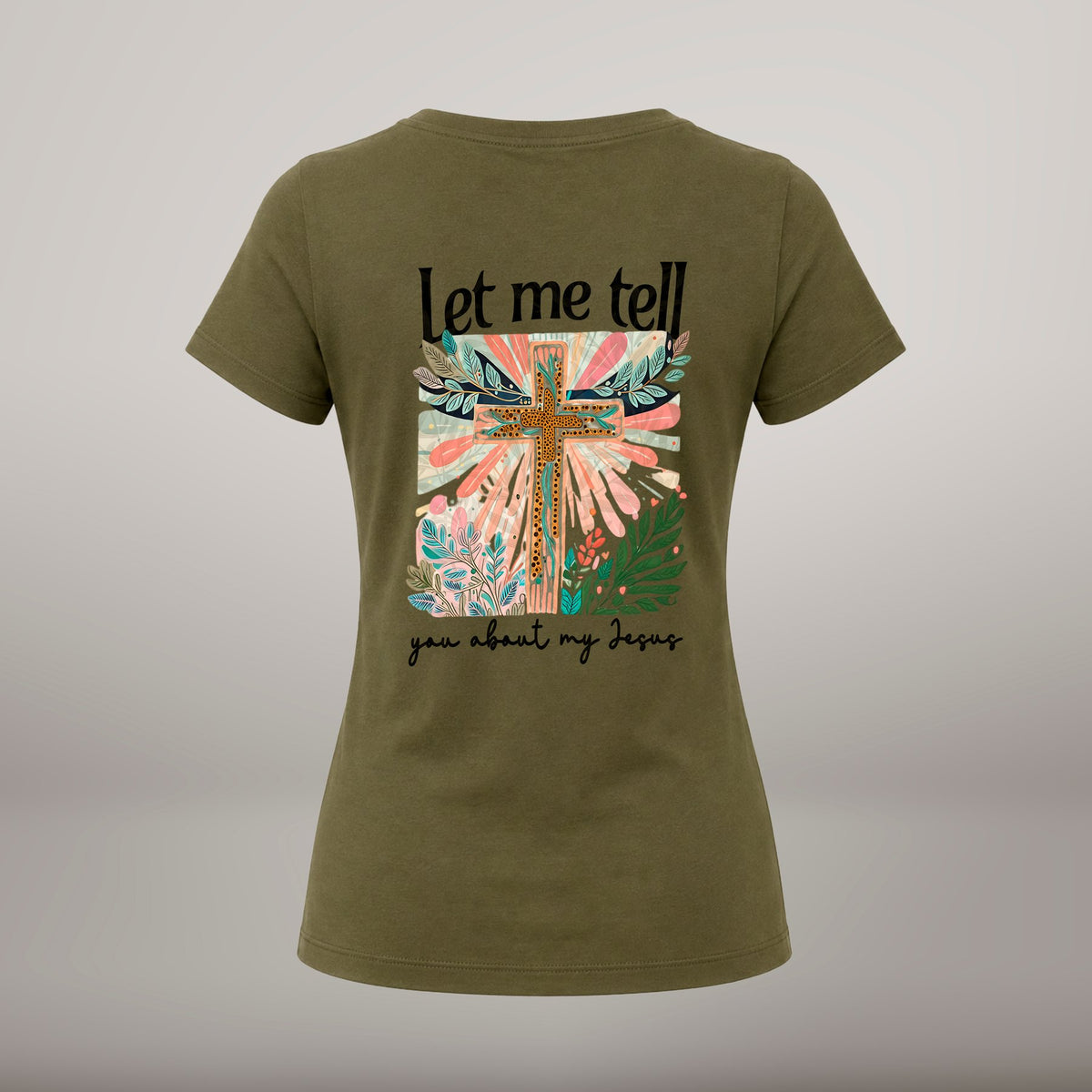 Let Me Tell You About My Jesus – T-shirt de Manga Curta | Caminho Collection | Sheepfy