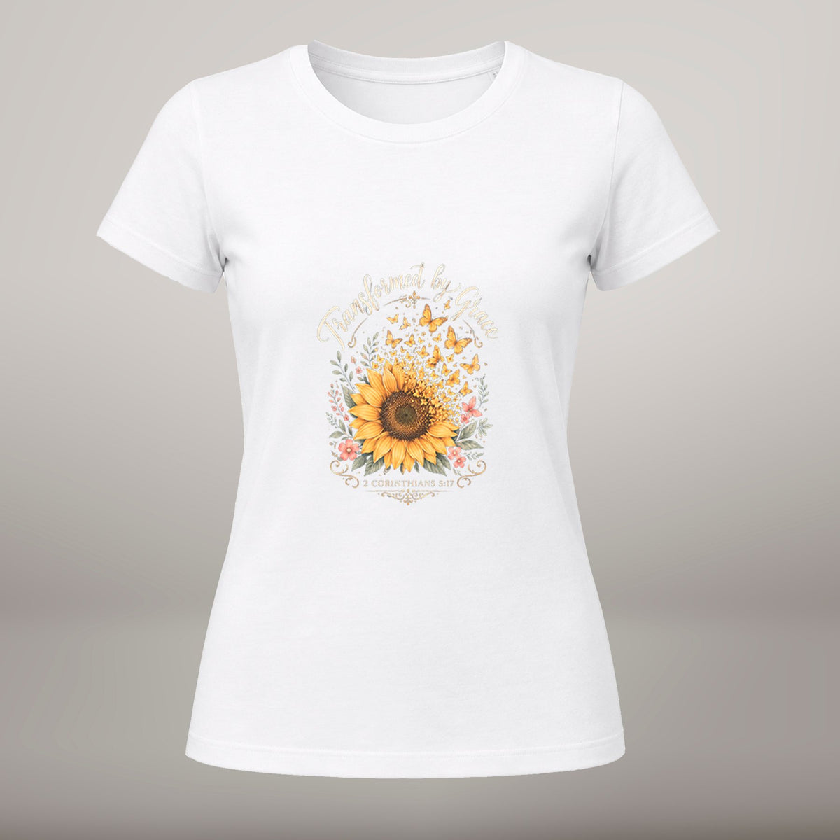 Transformed by Grace – T-shirt de Manga Curta | Caminho Collection | Sheepfy