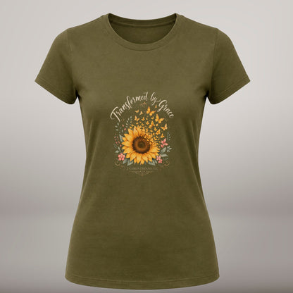 Transformed by Grace – T-shirt de Manga Curta | Caminho Collection | Sheepfy