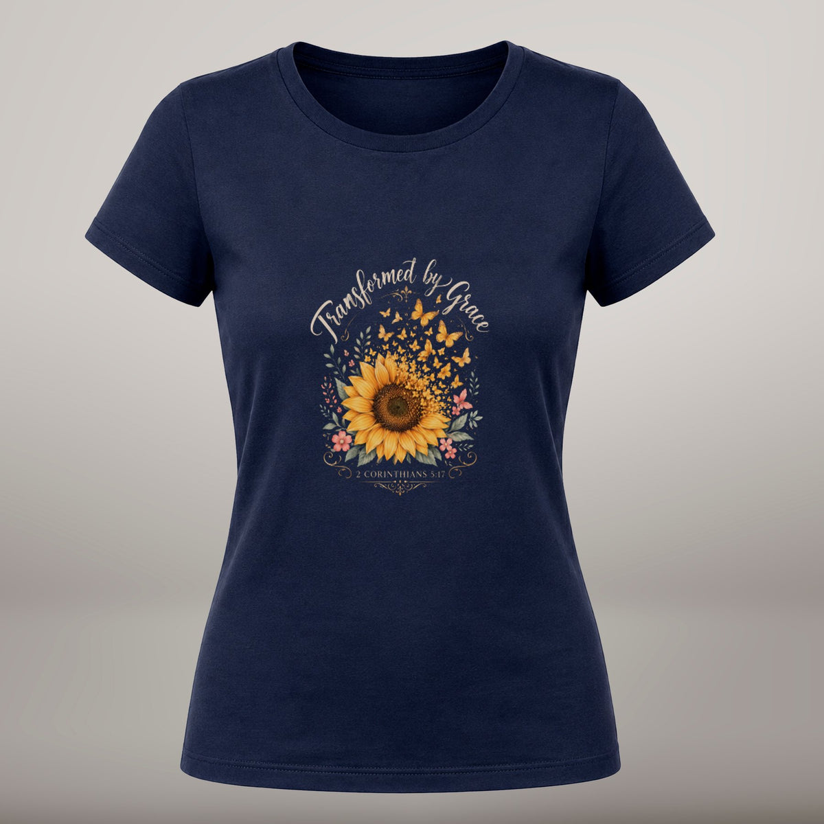 Transformed by Grace – T-shirt de Manga Curta | Caminho Collection | Sheepfy