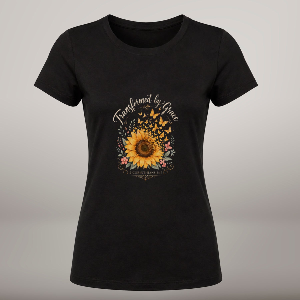 Transformed by Grace – T-shirt de Manga Curta | Caminho Collection | Sheepfy