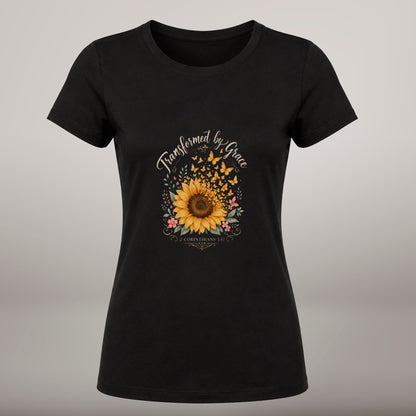 Transformed by Grace – T-shirt de Manga Curta | Caminho Collection | Sheepfy