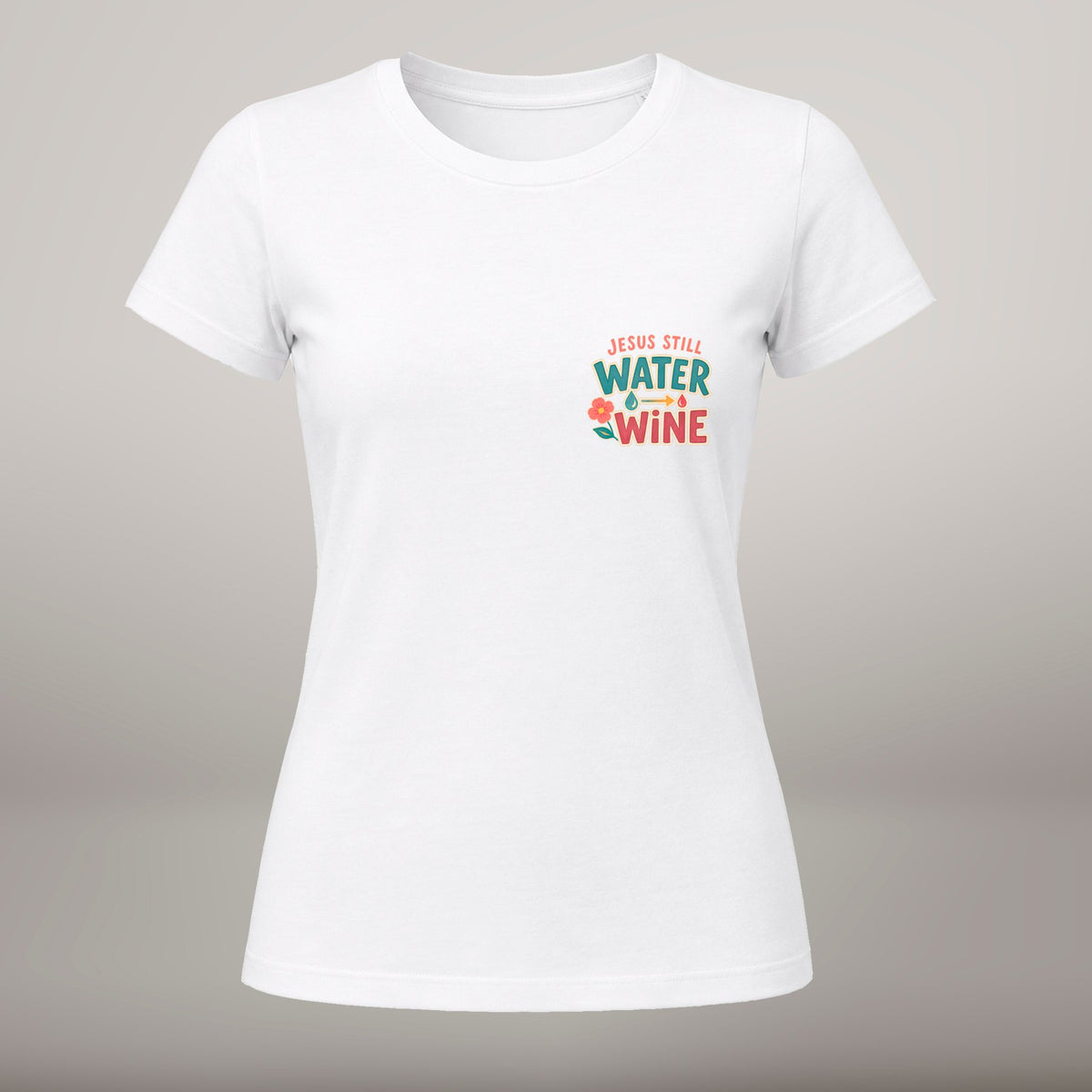 Jesus Still Turns Water Into Wine – T-shirt de Manga Curta | Caminho Collection | Sheepfy