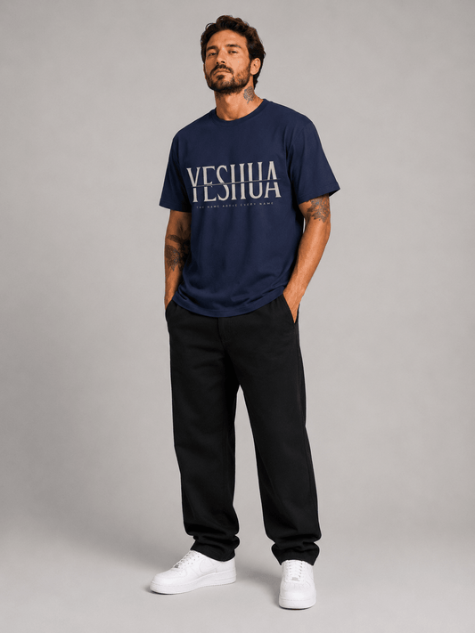 Above Every Name – T-shirt cristã de homem, azul-marinho