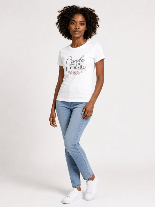 Criada para um Propósito – T-shirt de Manga Curta | Caminho Collection | Sheepfy