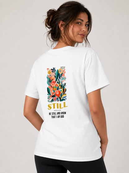 Be Still and Know – T-shirt de Manga Curta | Caminho Collection | Sheepfy