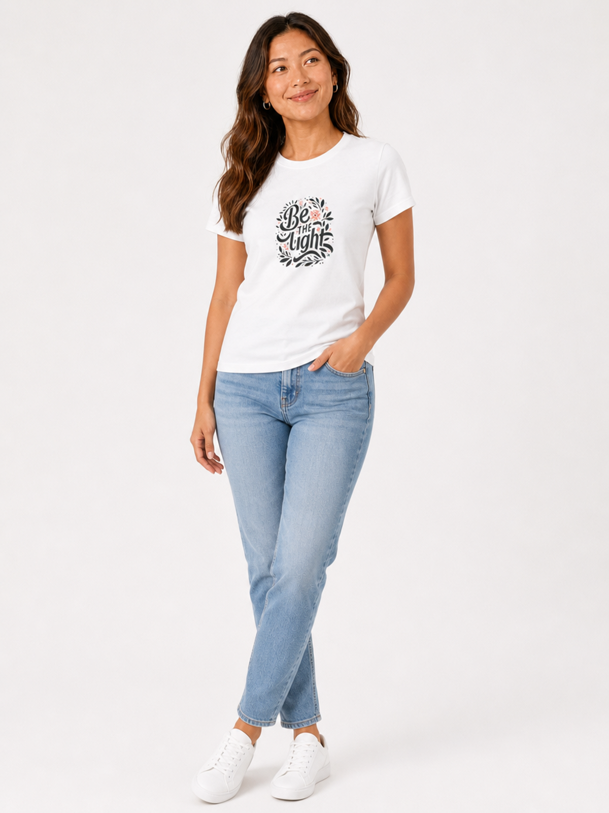 Be the Light Minimal – T-shirt de Manga Curta | Caminho Collection | Sheepfy