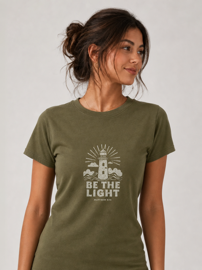 Be the Light – T-shirt de Manga Curta | Caminho Collection | Sheepfy