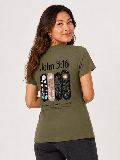 For God So Loved – T-shirt de Manga Curta | Caminho Collection | Sheepfy