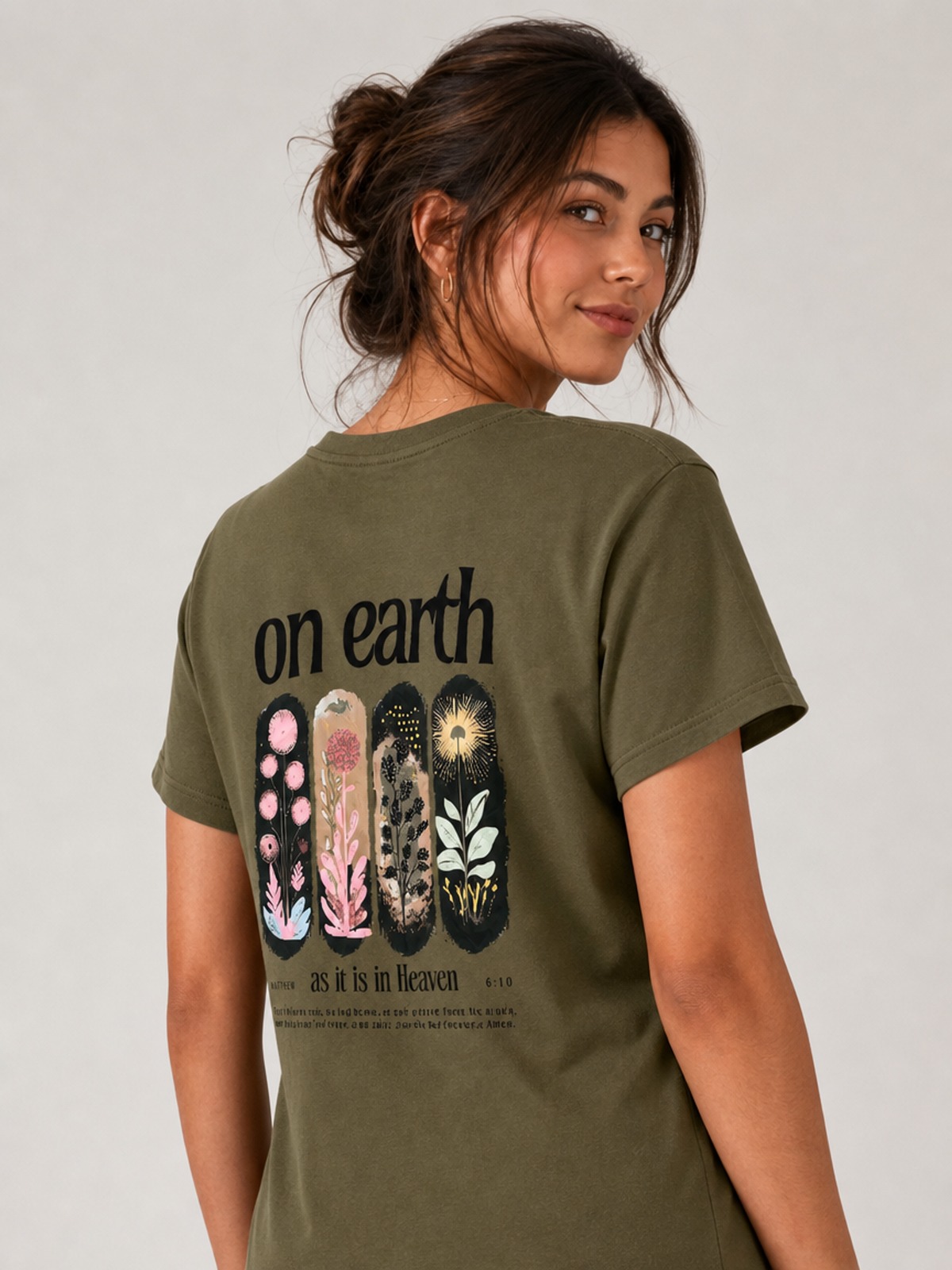 On Earth as It Is in Heaven – T-shirt de Manga Curta | Caminho Collection | Sheepfy