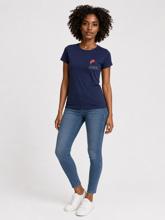 Peace and Kindness – T-shirt de Manga Curta | Caminho Collection | Sheepfy