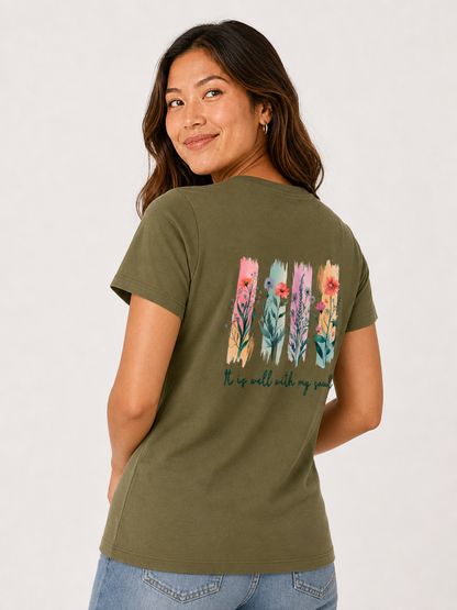It Is Well With My Soul – T-shirt de Manga Curta | Caminho Collection | Sheepfy