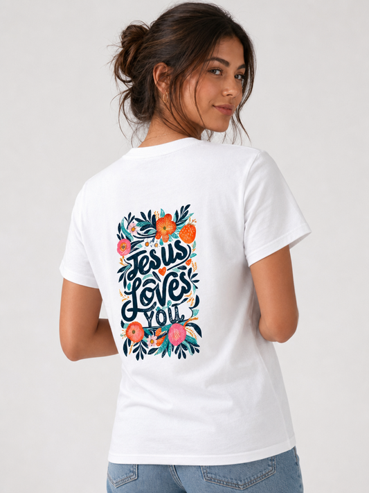 You Are Loved by Jesus – T-shirt de Manga Curta | Caminho Collection | Sheepfy